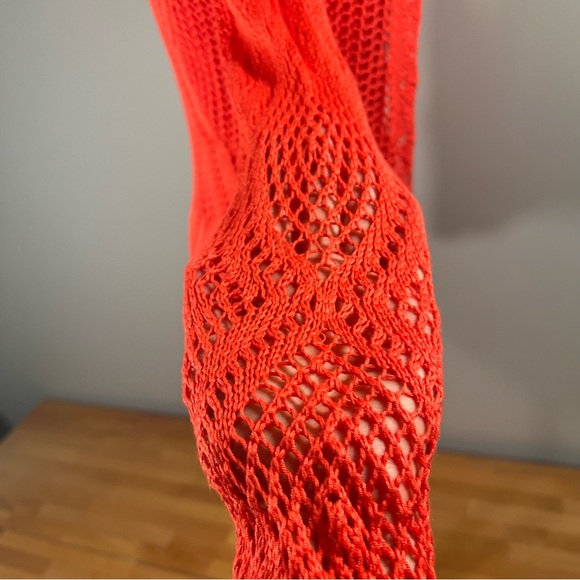 Lace knit pinkish coral cardigan - S - Picture 7 of 9